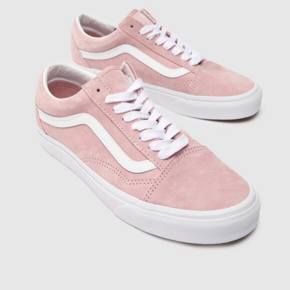 VANS Old Skool Low Top Pink White Suede - Picture 1 of 6